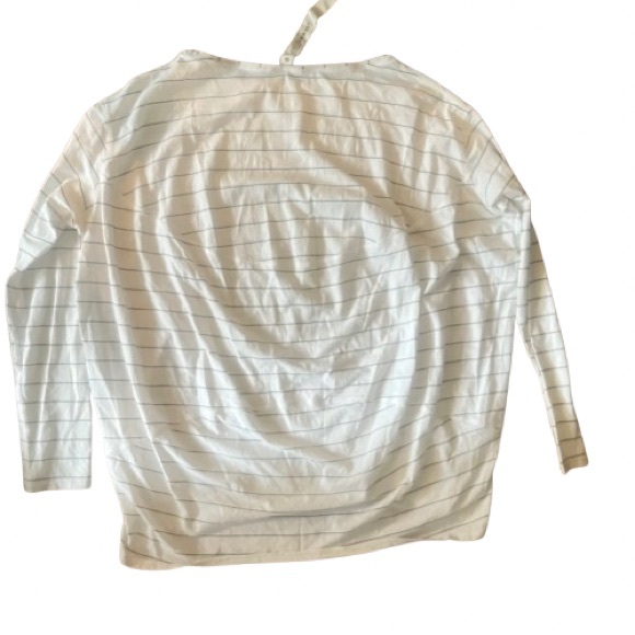 Lululemon Back In Action Long Sleeve Short Serve Stripe White Black 4 - Picture 7 of 9